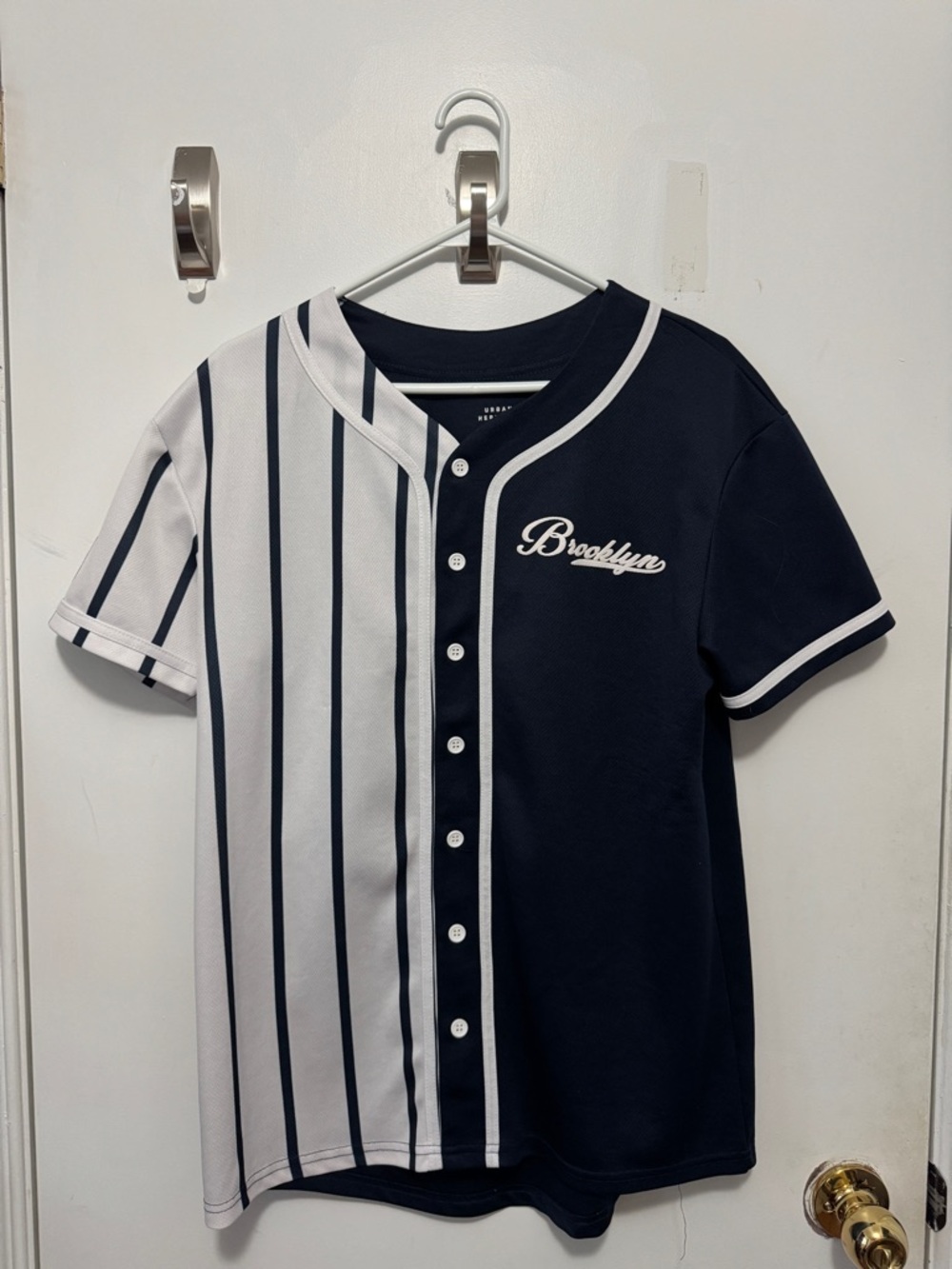 Urban Heritage Two-Tone Brooklyn Baseball Jersey - Navy & White